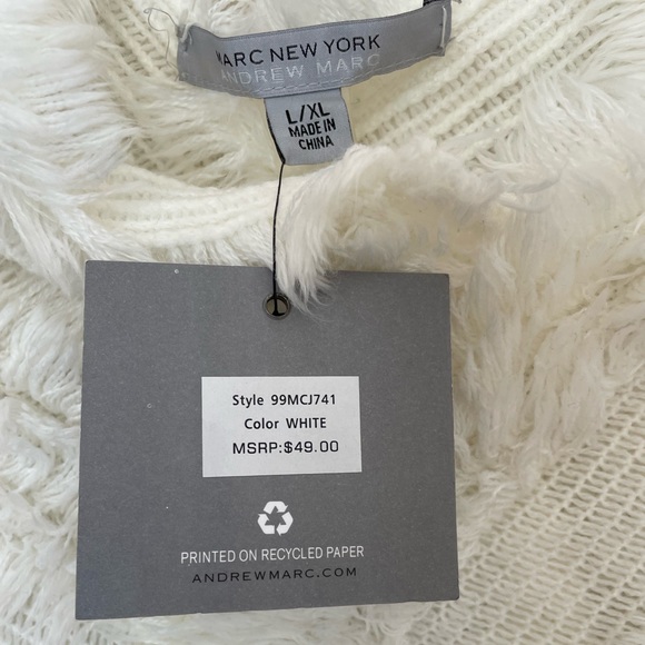 Marc New York Andrew Marc Fuzzy Poncho Cape Wrap L/XL - Picture 5 of 7